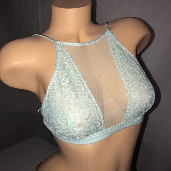 Victoria’s Secret Aqua Lace and Mesh Bralette - Picture 1 of 5
